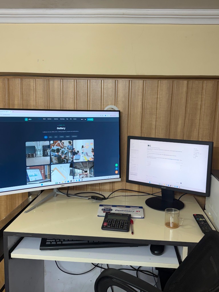 JTCS web development project on workstation